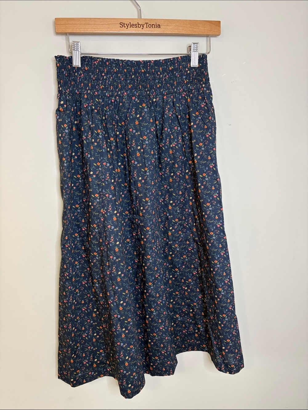 Garnet Hill Organic cotton Navy Blue Pockets Sz M - Picture 4 of 11